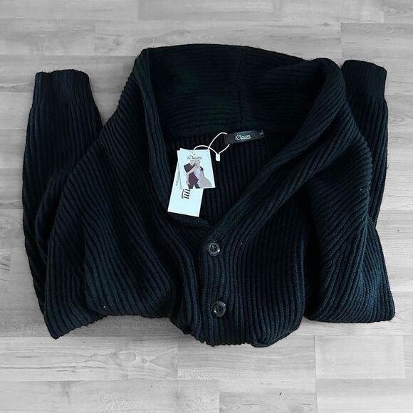 Navy Blue Knit Cardigan Sweater iClosam Oversized  Size Small NWT - Picture 5 of 8